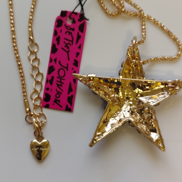Betsey Johnson Blue and Gold Star Pendant Necklace - Picture 3 of 7